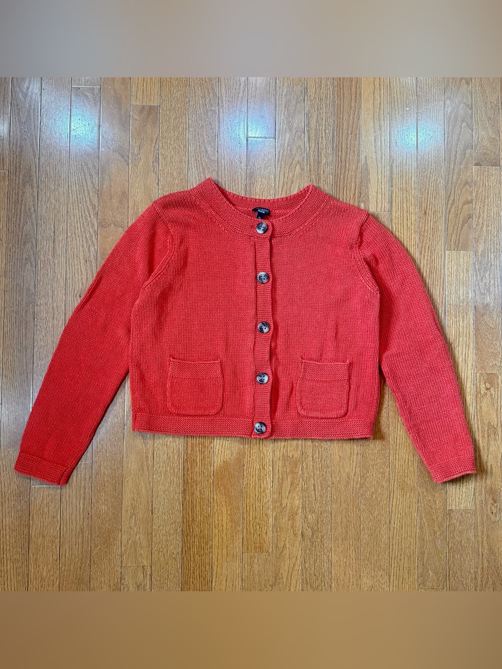 Vintage Talbots Women’s XL Cardigan Sweater Chunky Heavy Knit Crewneck Pockets